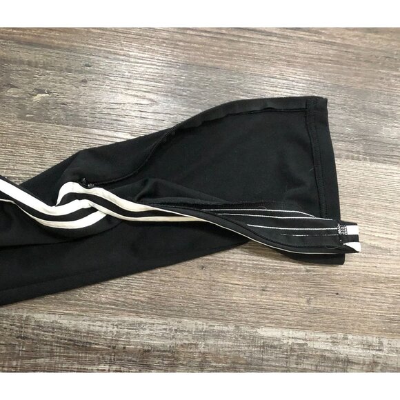 Adidas Womens Medium Black Athletic Sweatpants with White Stripes - Picture 7 of 7